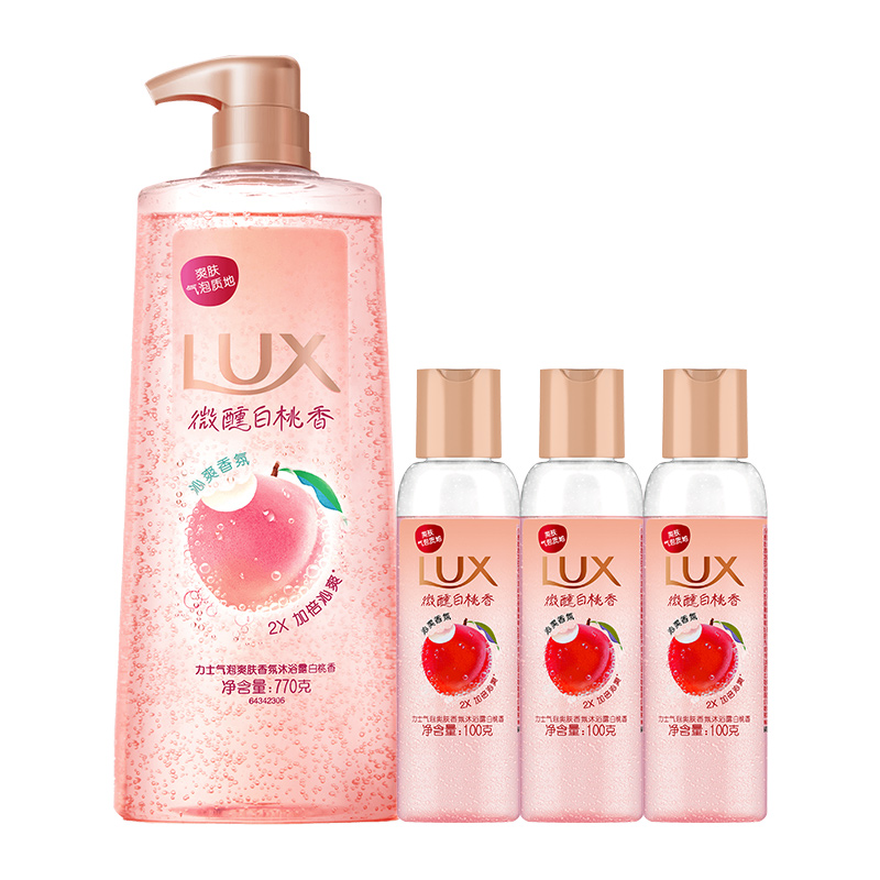 88VIP：LUX 力士 白桃香沐浴露 770g+100g*3瓶 30.06元