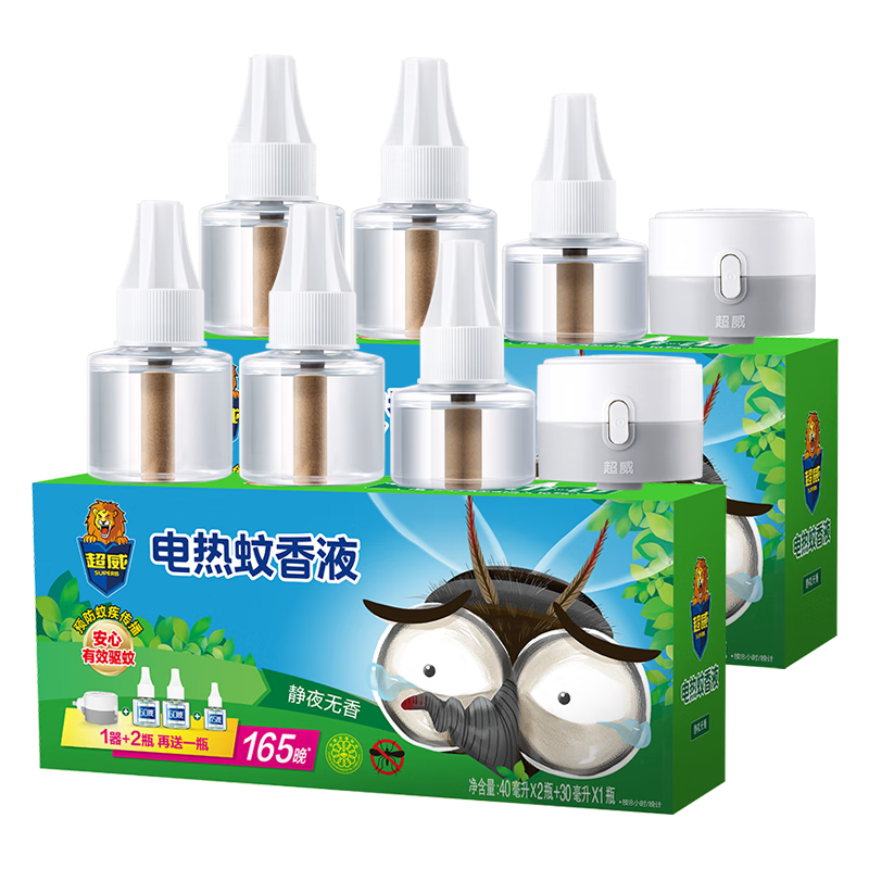 京东plus、首购：超威电热蚊香液家用无香补充液6瓶2加热器 20.46元（需领券