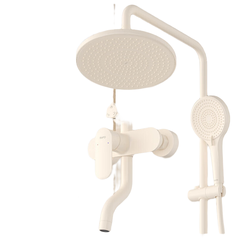 双11狂欢、plus、限政补:日丰卫浴淋浴花洒套装 奶白色增压花洒全套卫浴浴