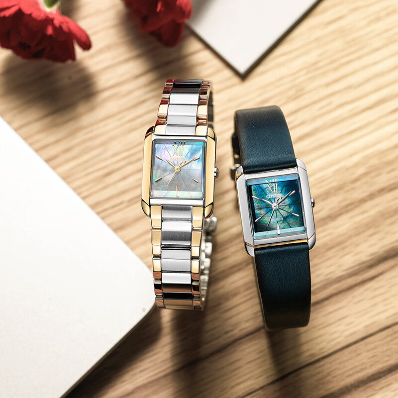 年货大集：CITIZEN 日韩表 L系列 光动能贝母皮带女表 EW5550-16N 礼盒款 939元