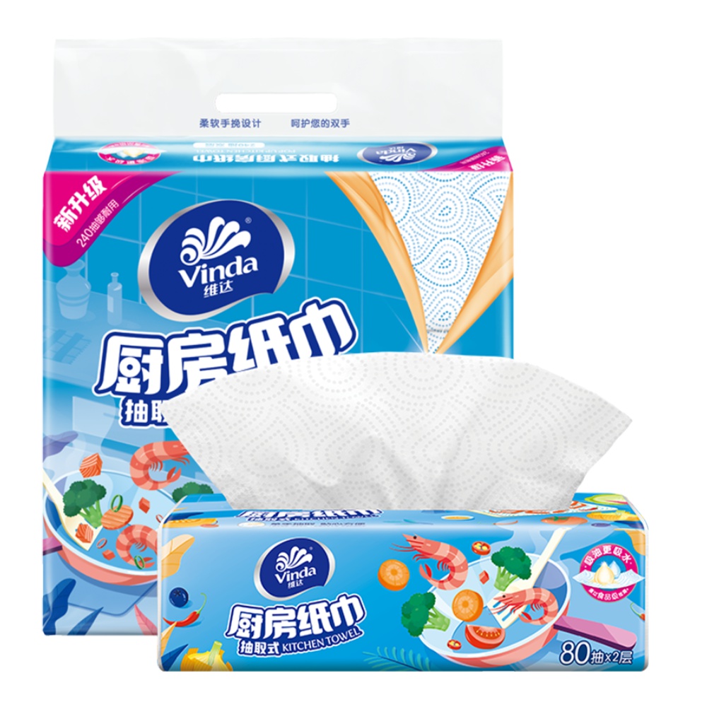 88VIP：维达 厨房抽纸80抽3包食品级新旧交替 4.88元（需用券）