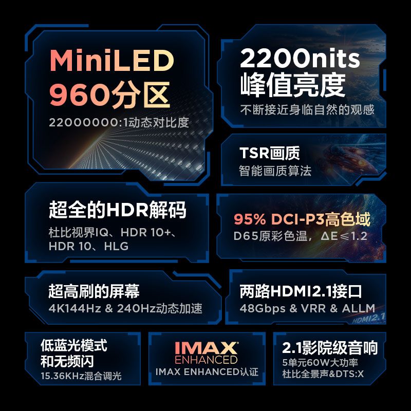 TCL 雷鸟鹤7 24款65英寸MiniLED分区144Hz智能平板电视机 2991.2元（需用券）