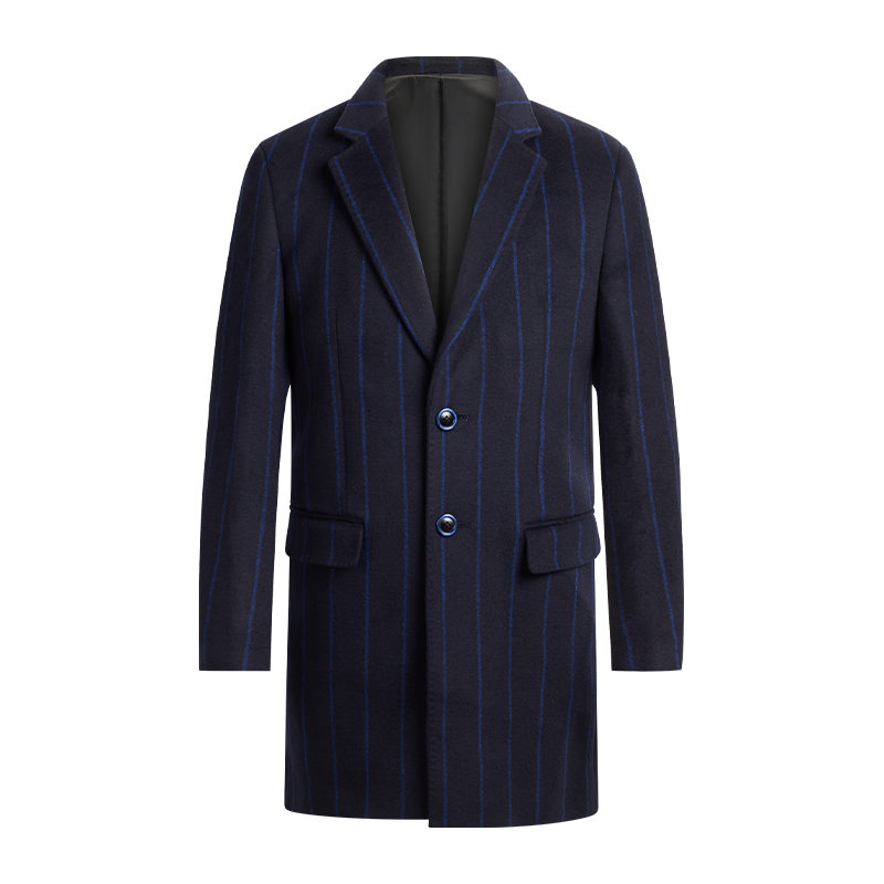 杉杉 保暖男士大衣冬季男款经典条纹商务百搭外套 50元