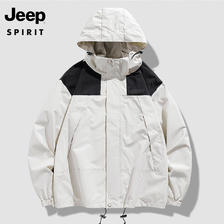 PLUS会员：JEEP SPIRIT 吉普 冲锋夹克 冲锋衣 男女同款 多色可选 78.56元包邮（