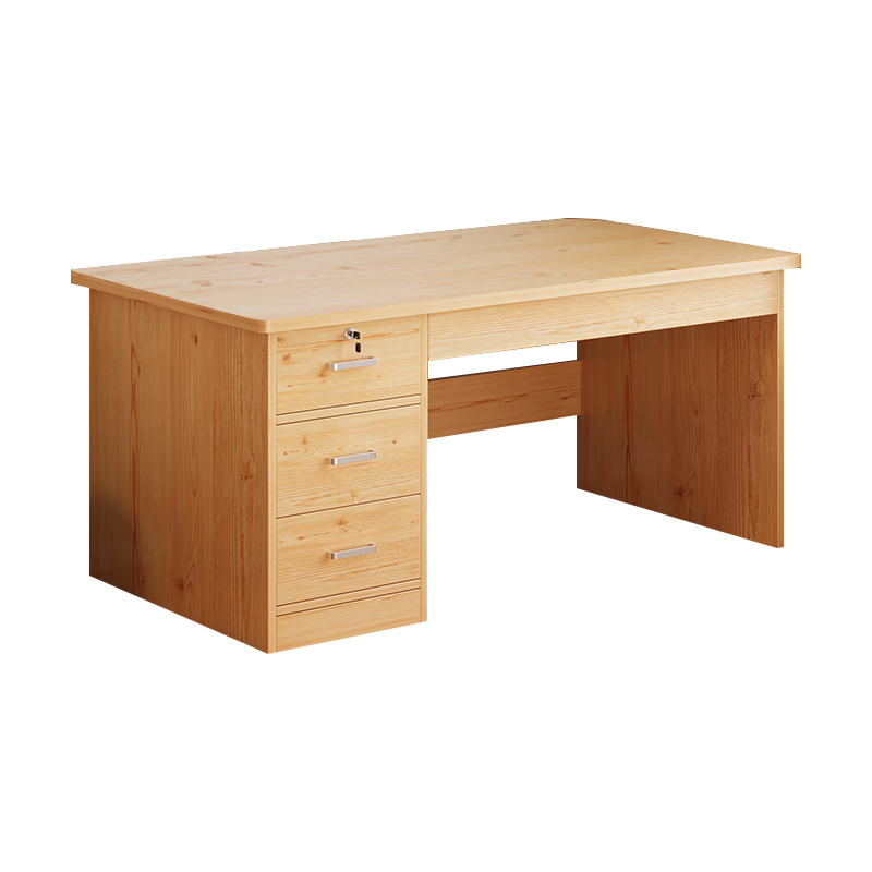 木匠印记 电脑桌办公桌椅一套台式实木生态板书桌家用写字台带主机位抽屉