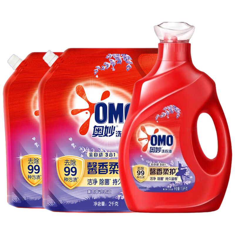 奥妙 全自动薰衣草香三效合一精华洗衣液11.8斤 折2.8/斤 33.6元（需用券）