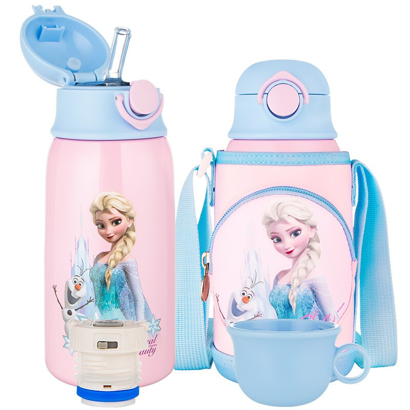 Disney 迪士尼 冰雪奇缘联名系列 WD-3614 儿童保温吸管杯 600ml 粉色 礼盒装 142.5