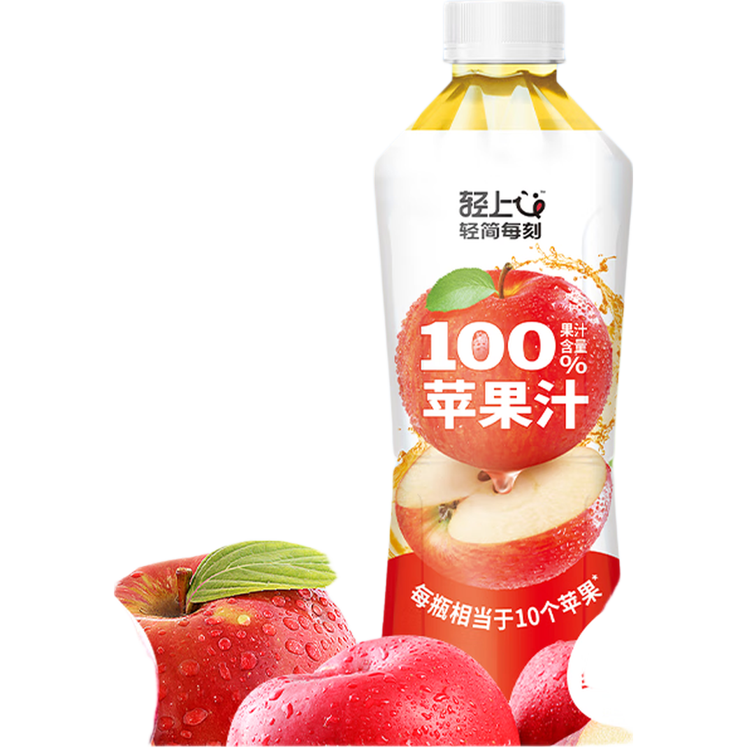 轻上 100﹪椰子水电解质果汁饮料 苹果汁 1L×2 10.5元百亿补贴超级补加入购买