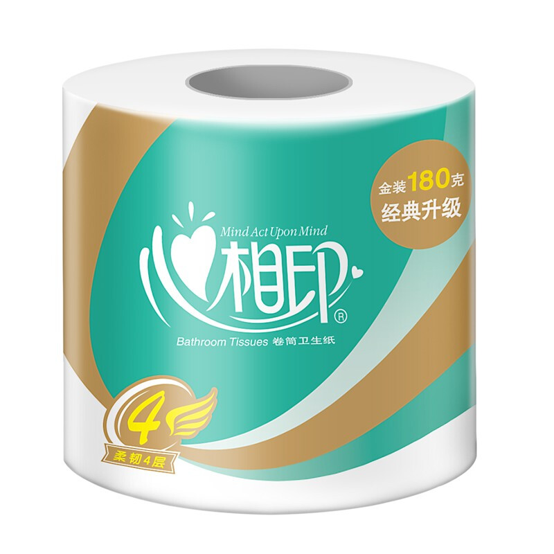 20点开始：心相印 心柔系列 有芯卷纸 4层*180g*27卷 51.57元（需买3件，共154.71