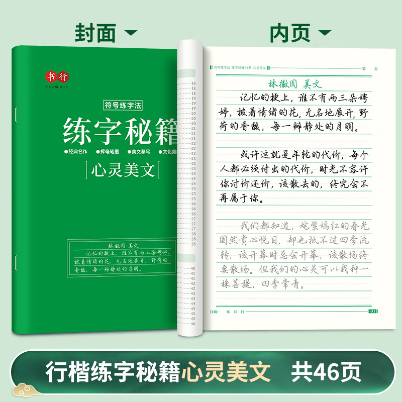 书行 行楷练字秘籍初中生高中生练字本控笔训练字帖成人行楷钢笔字帖硬笔