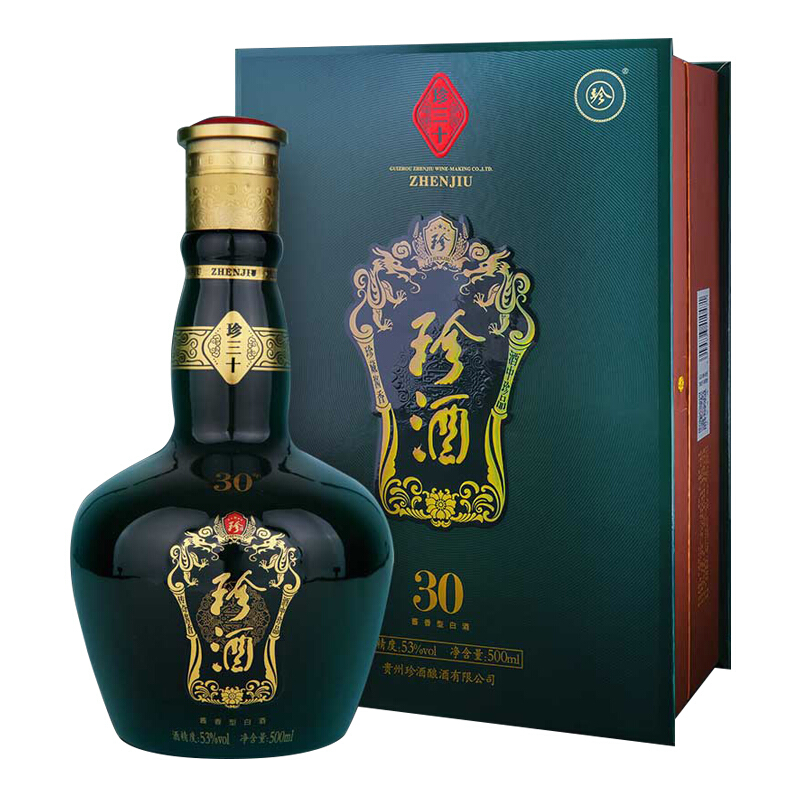 珍酒 珍品系列 珍三十 53%vol 酱香型白酒 500ml 单瓶装 830.5元（需用券）