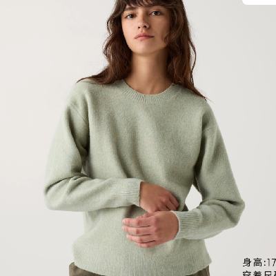 双11预告：UNIQLO 优衣库 女装舒芙蕾圆领针织衫 149元包邮