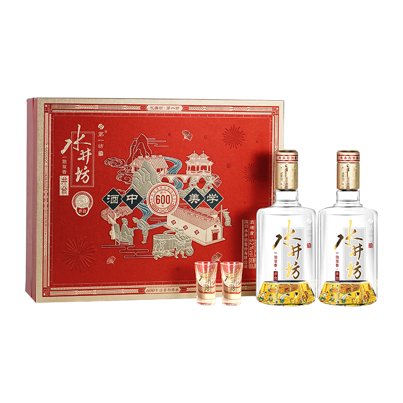 swellfun 水井坊 井台 52度 浓香型白酒 520ml*2 礼盒装 976元，券后826元 （需消费