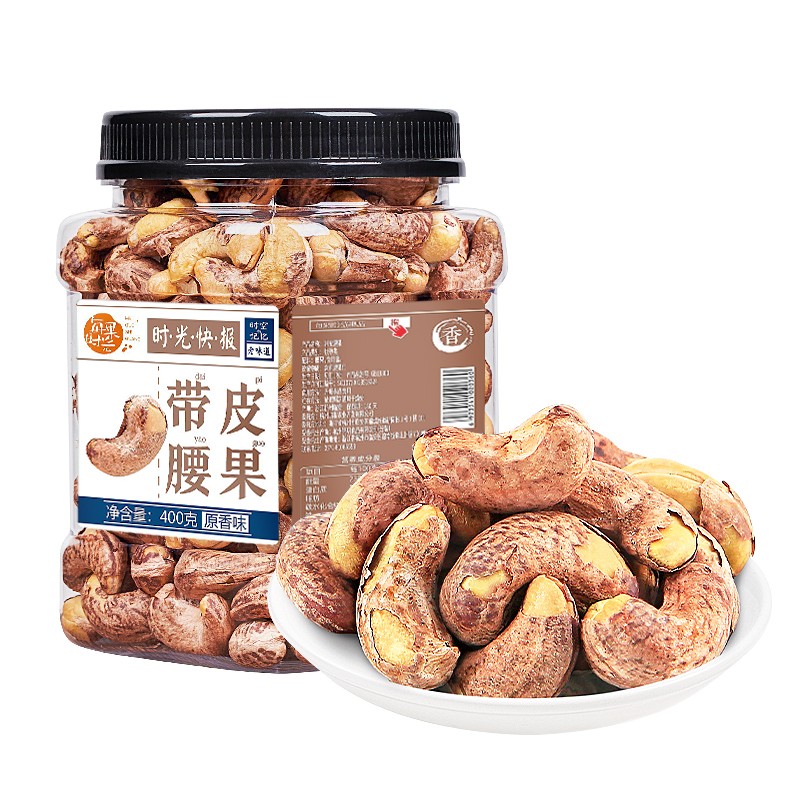 88VIP：每果时光 带皮腰果 原香味 400g 21.51元