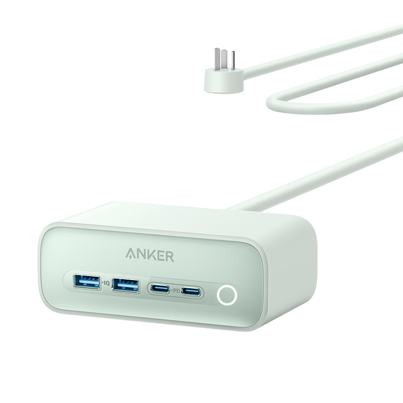 限浙江：ANKER 安克小方盒525氮化镓67W便携排插多口快充头2Type-C+2USB-A插 151.31