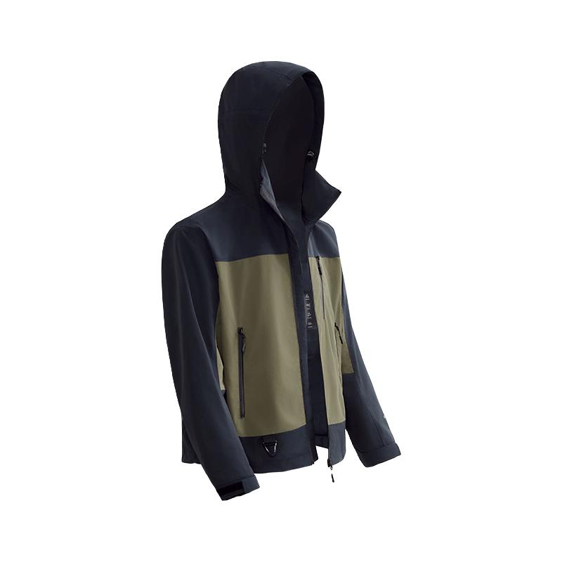 京东京造 超耐撕冲锋衣单层硬壳外套男女同款黑绿L 黑绿拼色 349.5元（需用