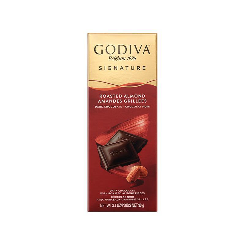 GODIVA 歌帝梵 醇享系列扁桃仁黑巧克力片 休闲零食分享装 进口巧克力零食 30