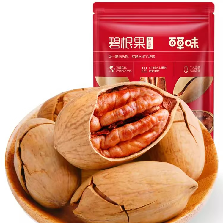 Be&Cheery 百草味 碧根果100g/袋奶油味每日坚果100g 64元