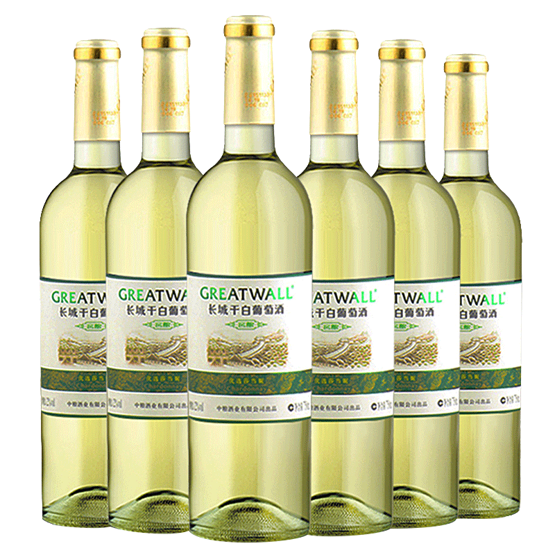 移动端：长城葡萄酒 沙城怀涿莎当妮干型白葡萄酒 6瓶*750ml套装 126.4元（需