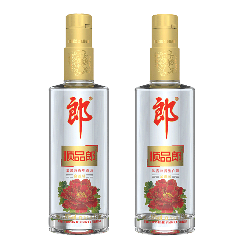 LANGJIU 郎酒 顺品郎 （金盖） 45度 兼香型白酒 480ml*2瓶 礼盒装 55元（需用券