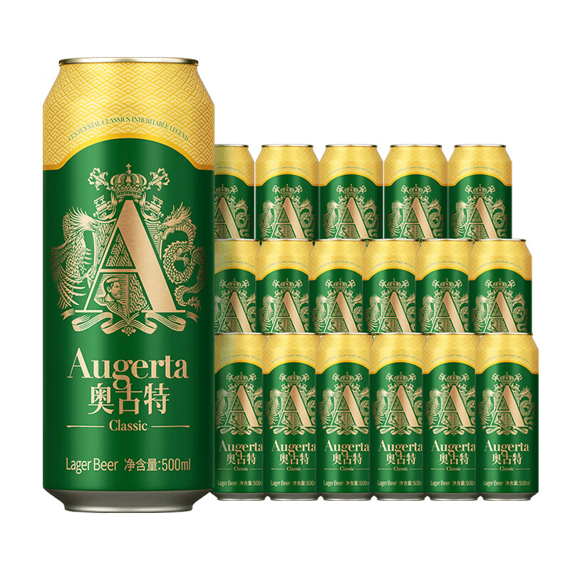 PLUS会员：Augerta 青岛一厂酿造12°啤酒大罐500mL18罐+赠奥古特330mL6罐 110.93元（