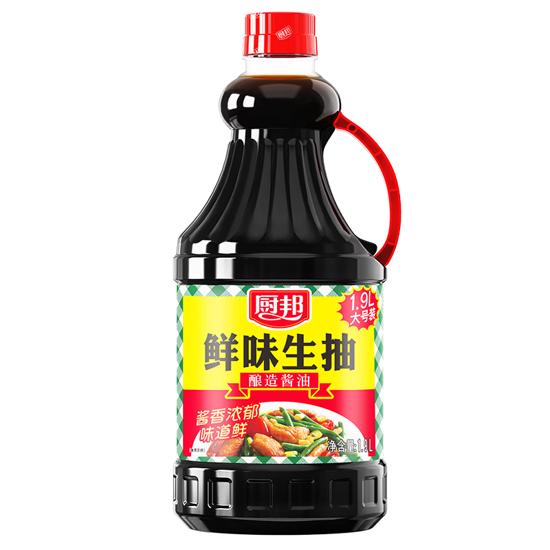 PLUS会员、需首购：厨邦 鲜味生抽 酿造酱油 炒菜凉拌点蘸清蒸 1.9L 7.41元包