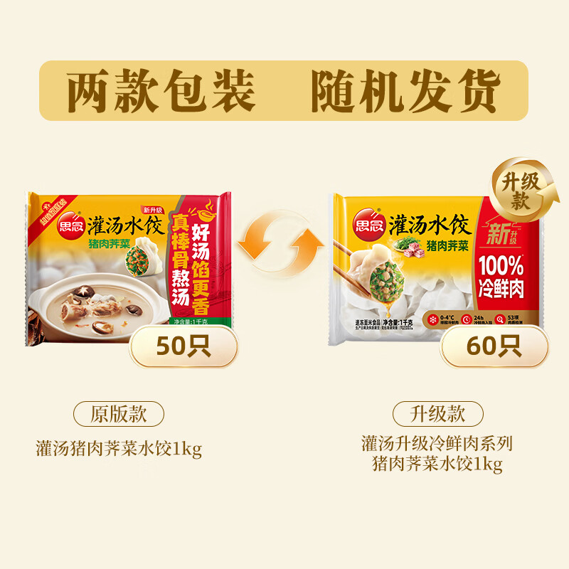 思念 灌汤新一代猪肉荠菜水饺1000g约60只 5.52元 - 线报酷