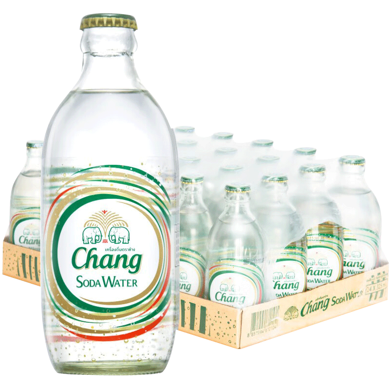 Chang 象牌 泰国原装进口 苏打汽泡水 原味 325ml*24瓶 整箱装 64.58元 包邮