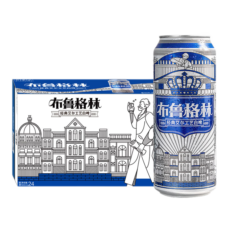 plus会员:雪花（SNOW）布鲁格林 经典比利时风味白啤 500mL 24罐 95.26元包邮