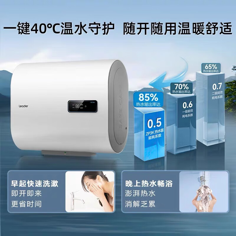 海尔 Haier 智家Leader系列热水器 60L 2200W 黄金小尺寸ZP3K 803.25元