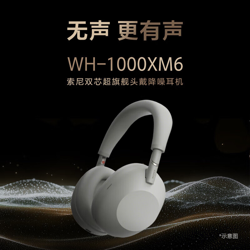 索尼 SONY WH-1000XM6 头戴式无线降噪耳机 AI智能降噪 黑色 2476.35元（需用券）