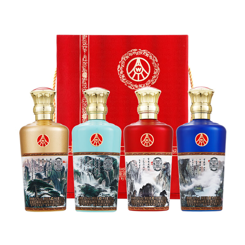 WULIANGYE 五粮液 52度浓香型白酒 500ml*4瓶 礼盒装 399元（需用券）