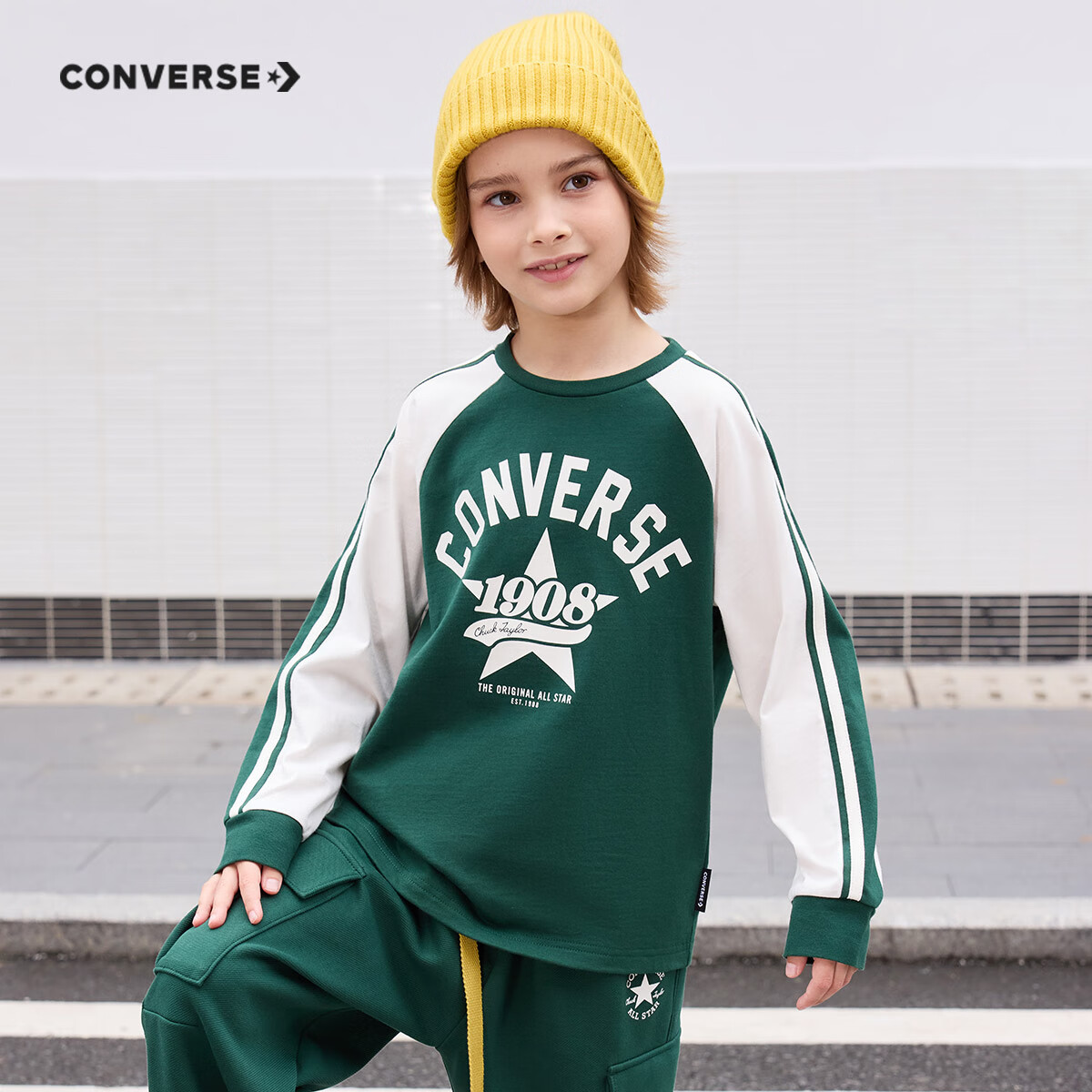 CONVERSE 匡威 儿童假两件纯棉长袖T恤 59元（需用券）