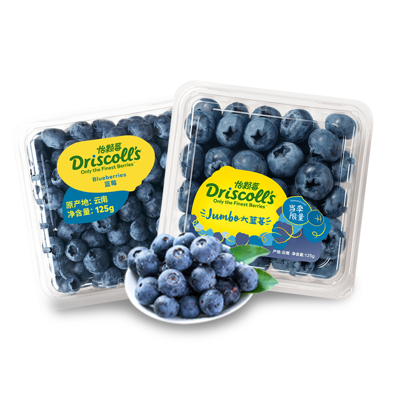 DRISCOLL'S/怡颗莓 云南 蓝莓 中果 新鲜当季水果 125g*6盒 79元（需用券）