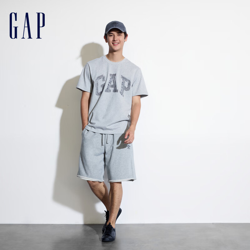 Gap 男女款拼接字母logo短袖T恤 79元包邮 （需用券）