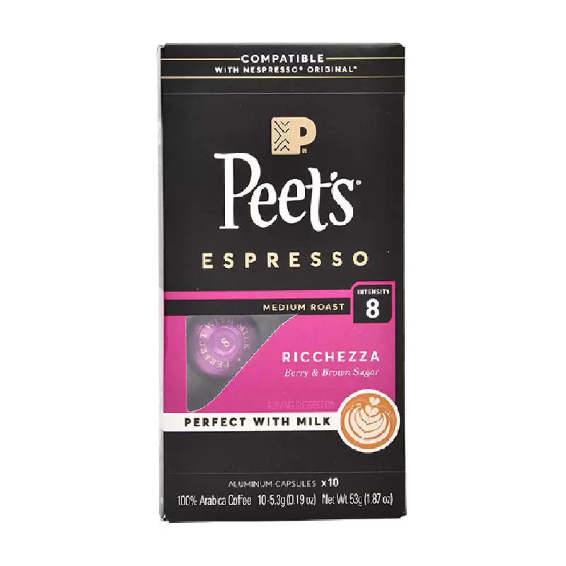 Peet's COFFEE 皮爷咖啡 法国原装进口胶囊咖啡nespresso浓郁精致8号5.3g*10颗 ￥20.5