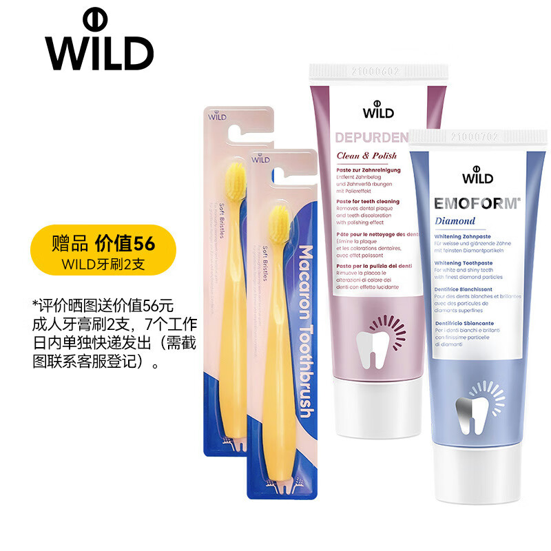 Dr.wild 怀尔德去渍抛光 去黄去烟渍去牙垢 清新口气 美白防蛀抛光+钻石粉 祛