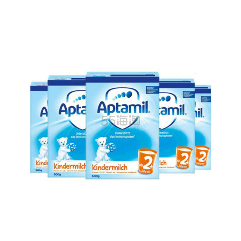 【包邮含税】Aptamil 爱他美 儿童成长配方奶粉 2+段 (2岁以上)600克 x5盒