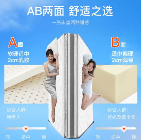 YANXUAN 网易严选 AB面弹簧床垫1.5*2米 乳胶床垫 奢睡款 （前30名抢半价） 1159