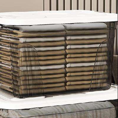 京喜自营 加厚透明收纳箱 大容量 带轮:长60宽42.5高35cm 27.9元(需领券)