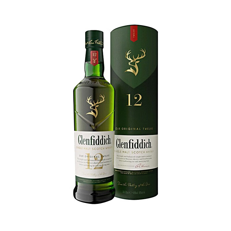 格兰菲迪 单一麦芽苏格兰威士忌 高地斯佩赛 英国进口洋酒 行货 格兰菲迪12