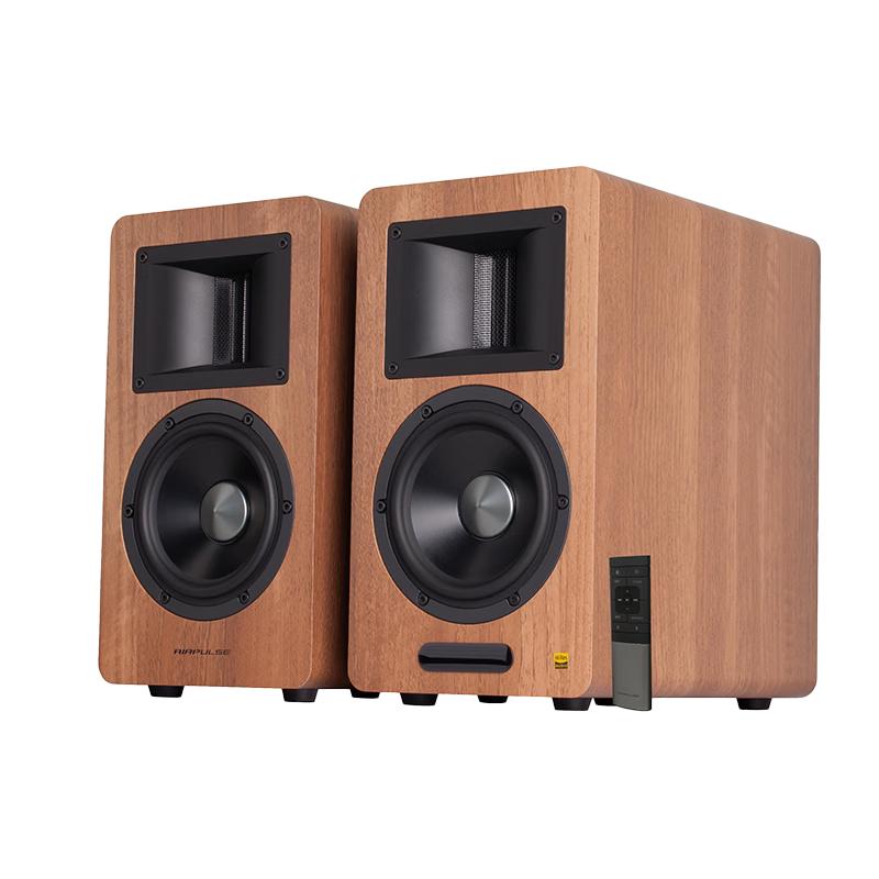 漫步者 AIRPULSE A200T 典藏式书架音箱 &2.0 蓝牙电脑音响 有源HIFI & 胡桃木 & 3