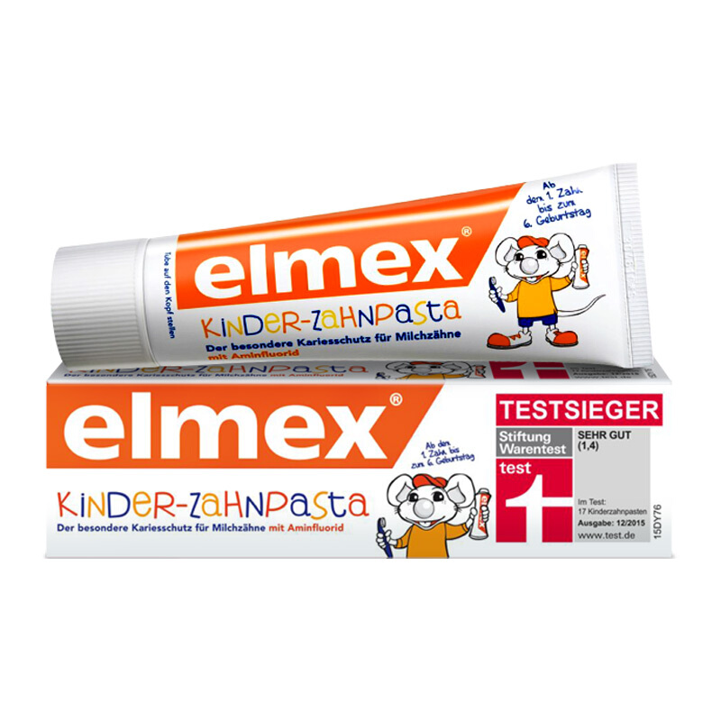 PLUS会员：Elmex 艾美适 瑞士进口0-6-12岁牙膏含氟防蛀少儿换牙期预防龋齿 0-6
