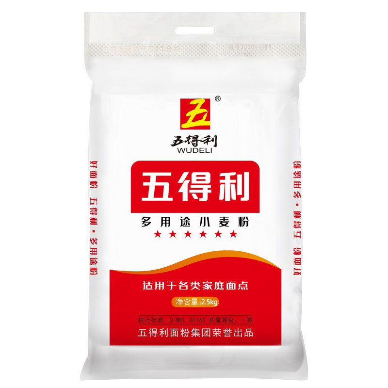 五得利 多用途小麦粉 2.5kg 19.12元