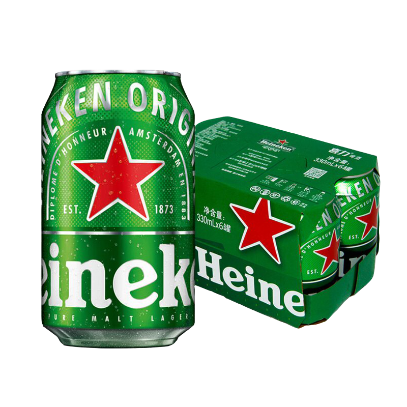 喜力经典330ml*6听 喜力啤酒Heineken 29.9元