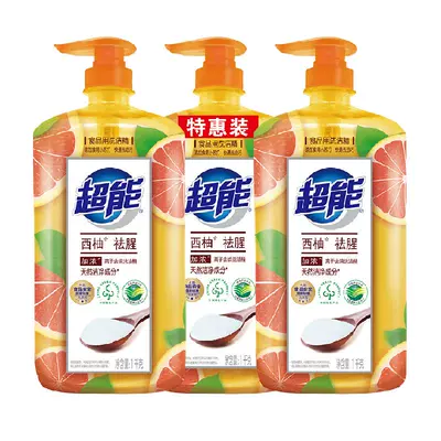 88VIP：超能 去腥不伤手洗洁精 1kg×3瓶 20.8元+2.5元淘金币