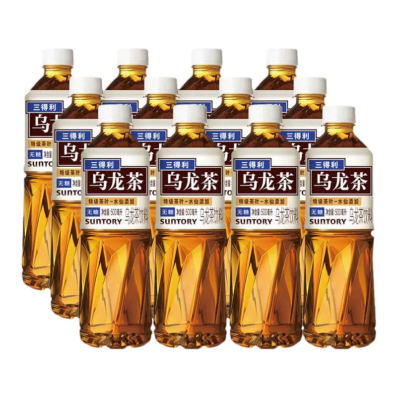 SUNTORY 三得利 乌龙茶500ml*12瓶散装 0脂肪特级茶叶无糖饮料-D ￥69.9