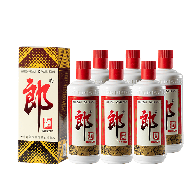 PLUS：郎酒 酒普郎 53°酱香型白酒 500mL×6瓶