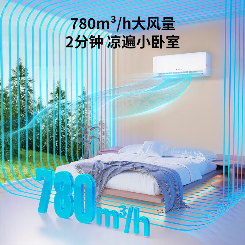 海尔 KFR-35GW/LA1-1 新一级能效变频冷暖 1.5匹 壁挂式空调 1388元