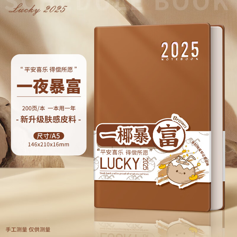 慢作 2025年 A5竖纹日程笔记本 单本装 9.9元（需用券）